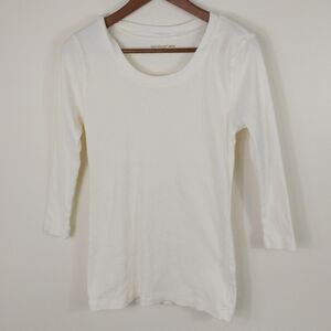Segments Organic Cotton Ribbed Top White Large